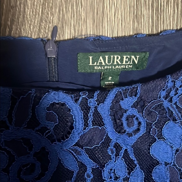 Lauren Ralph Lauren Blue Sheath Midi Dress Bateau Neckline - Picture 3 of 9